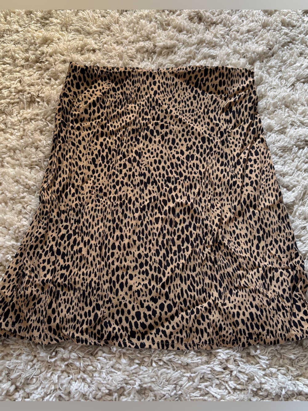 Brandy Melville Tan and Black Leopard A-Line Skirt